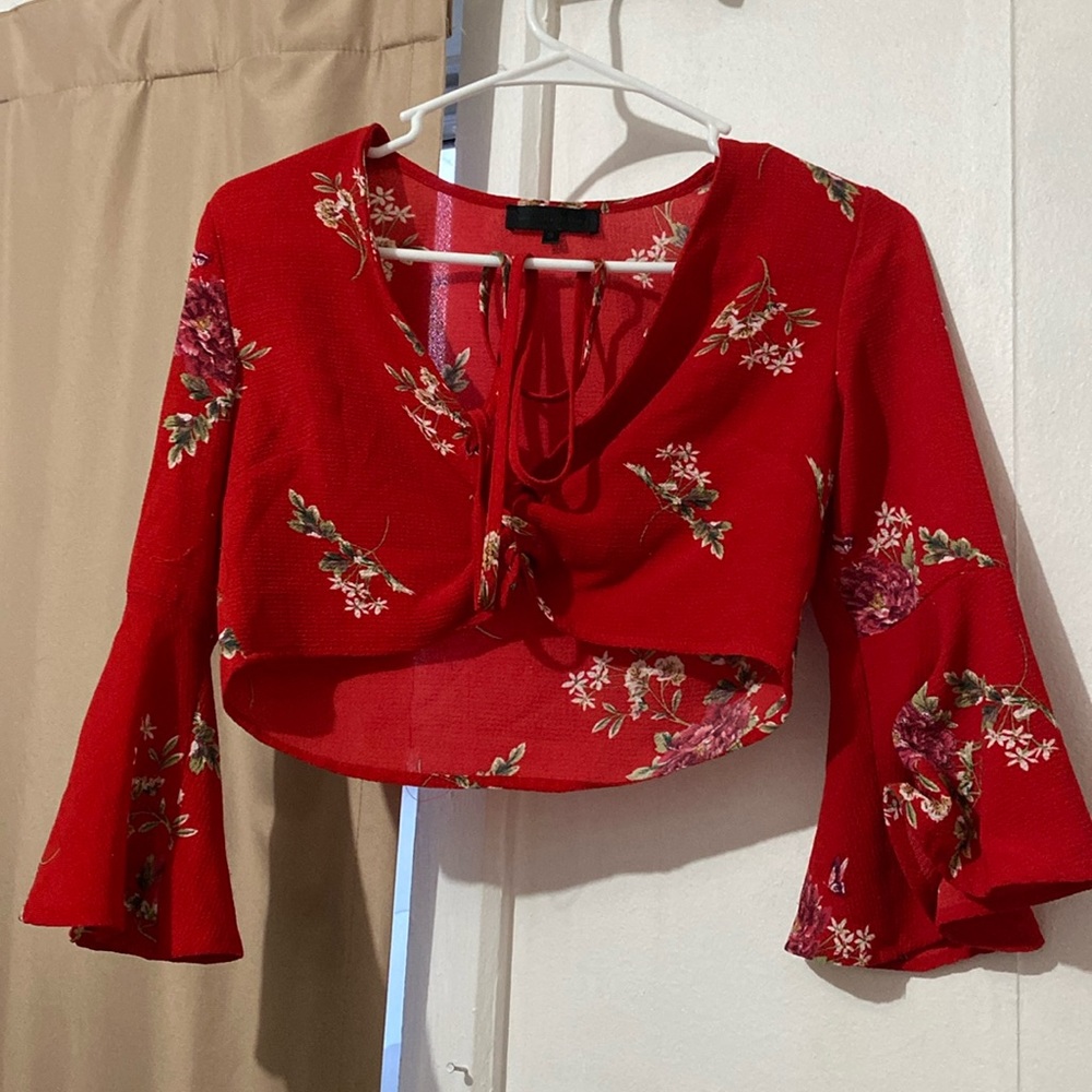 Red crop top